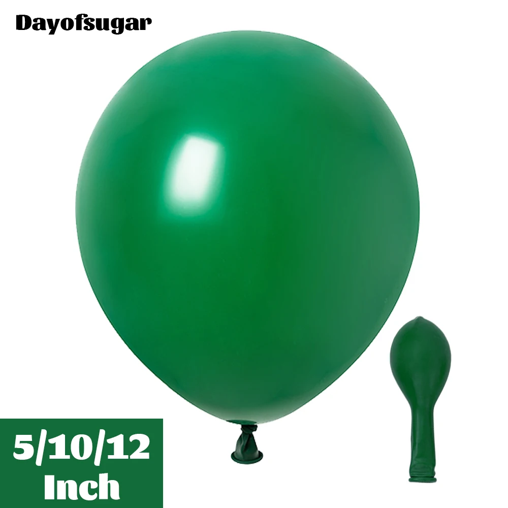 5/10/12Inch Dark Green Balloons 100/50Pcs 3.2/2.2/1g Ink Forest Green Latex Balloons for Birthday Baby Shower Christmas Decoor