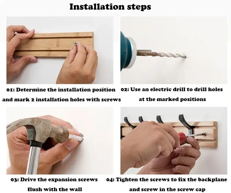 Appendiabiti da Parete in Faggio, Gancio Ribaltabile con Design a Forma di Tasto di Pianoforte, Appendiabiti Salvaspazio per Cappotti Borse e Cappelli, per Armadio Camera da Letto(Primary,8 hooks