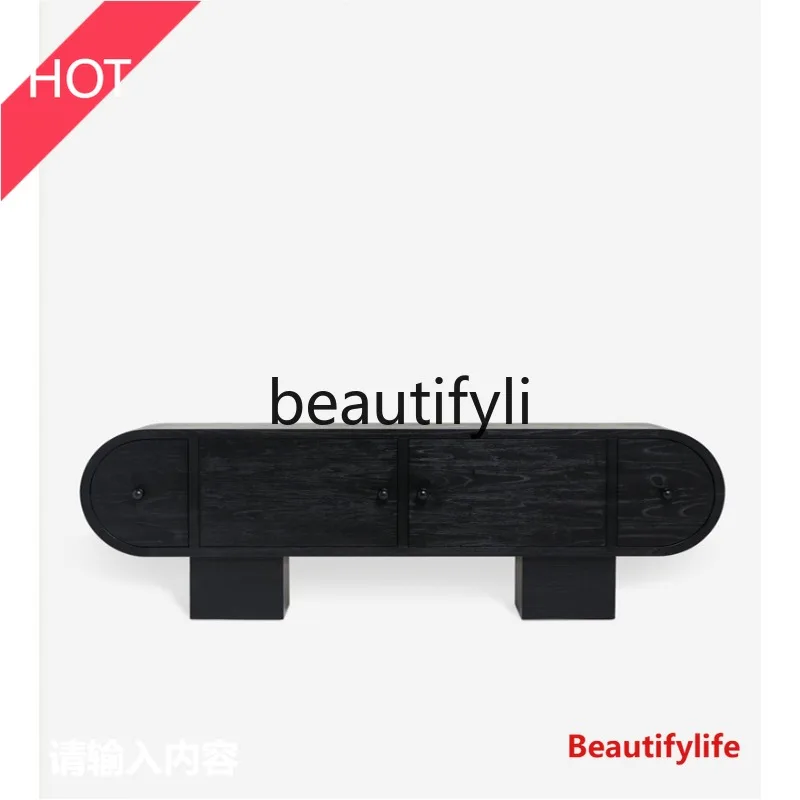 

Американский шкаф для телевизора из цельного дерева, шкаф для хранения вещей, черный журнальный столик для гостиной, шкаф для телевизора