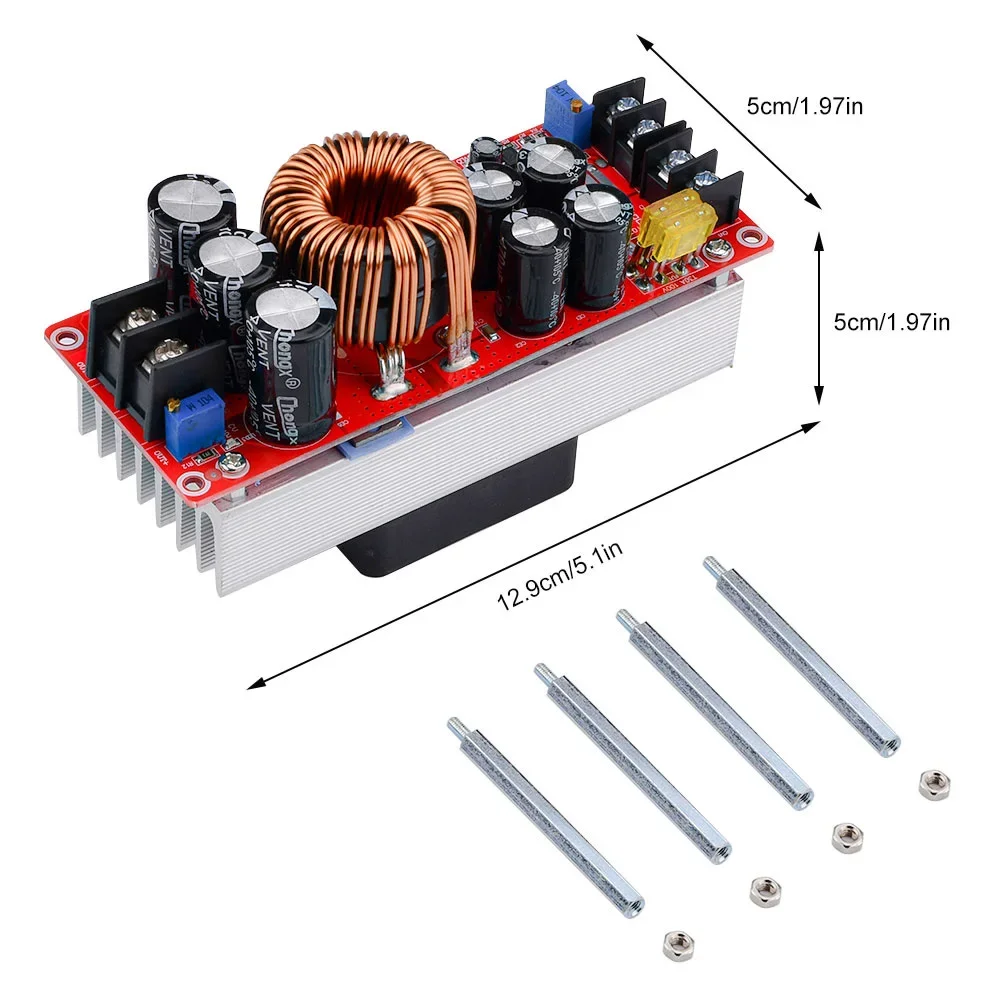 1200W 1500W 1800W DC-DC Boost Converter Step Up Power Supply Module 10-60V to 12-90V Adjustable Voltage Charger