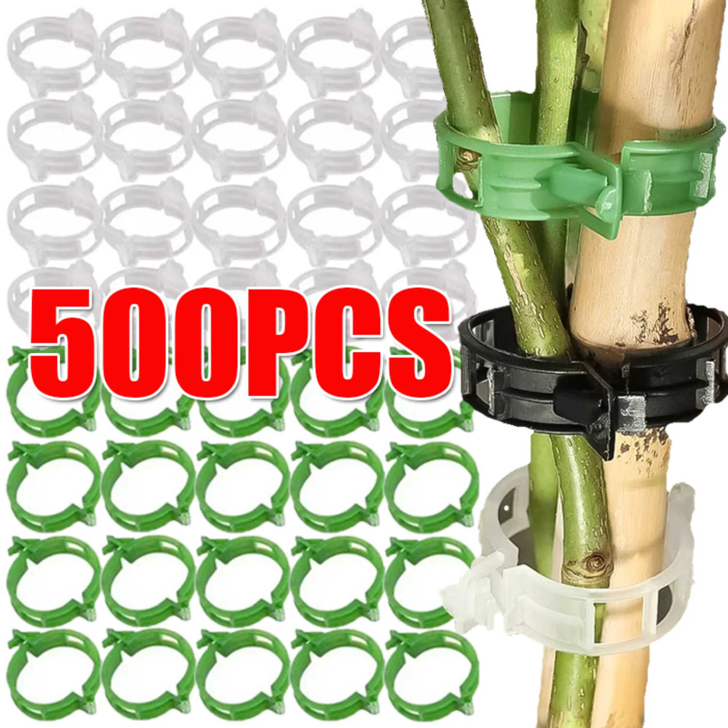 500/50PCS Plant Support Clips Reusable Plastic Connects Vine Fixing Clip Tomato Grape Vegetable Plants Holder Buckle Garden Tool