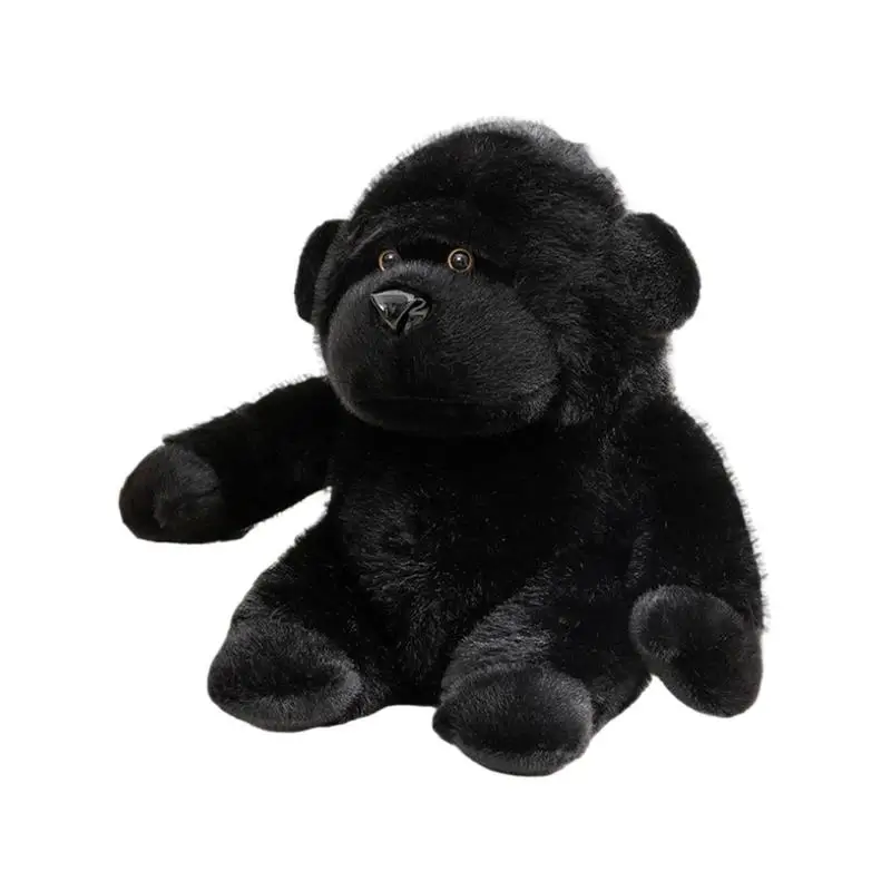 Stuffed Gorilla Black Gorilla Plushie Toy Stuffed Doll Soft Stuffed Animal Cute Sleeping Companion Toy Gorilla Plushies For Sofa