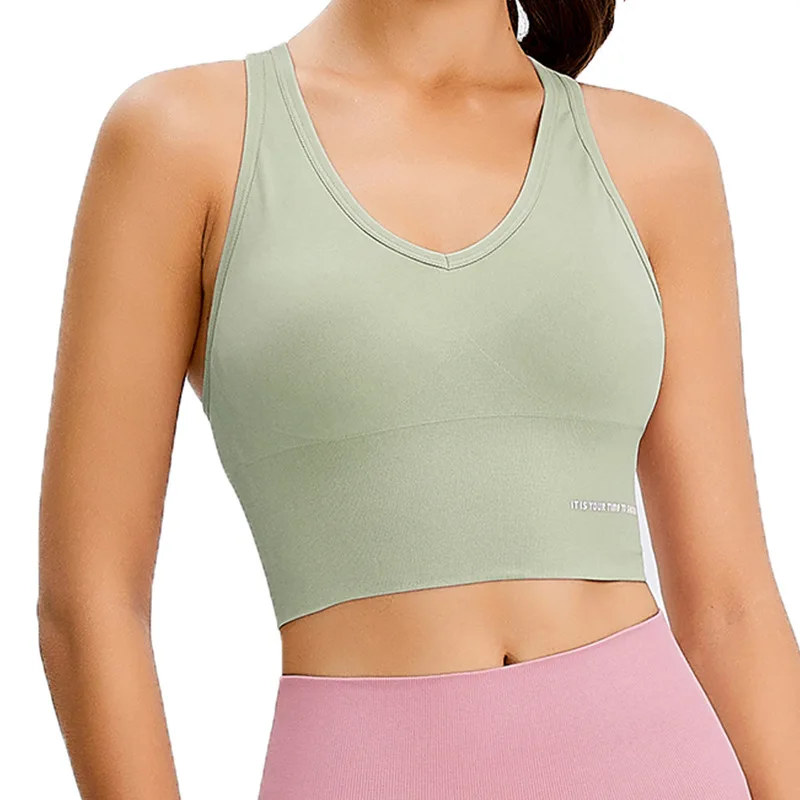 underwear women's shock-proof gathering running integrated vest sexy back yoga fitness bra