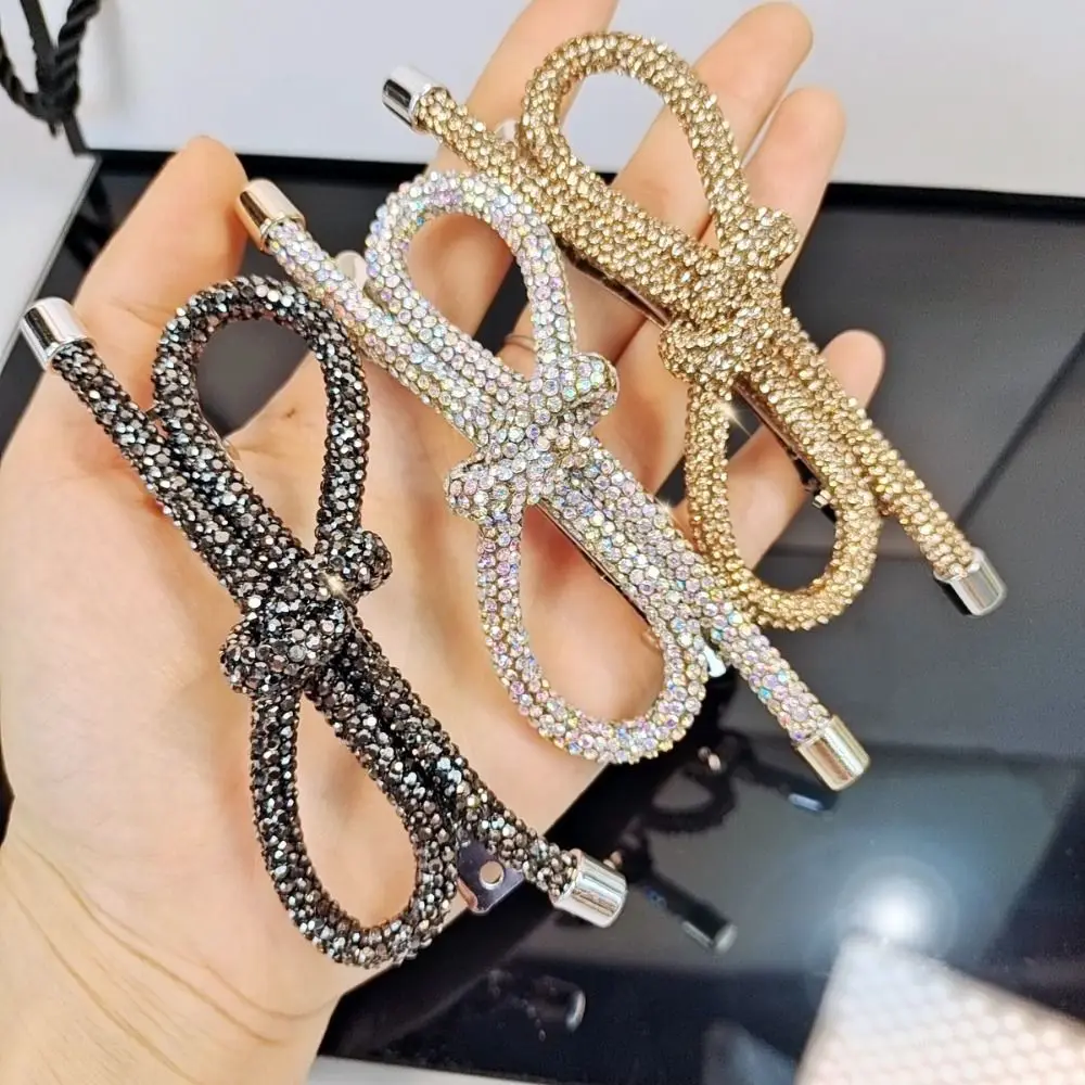 Diamond Bow Knot Hairpins Fashion Elegant Sparkling Rhinestone Butterfly Hair Clips Jewelry Party Hair Accessories