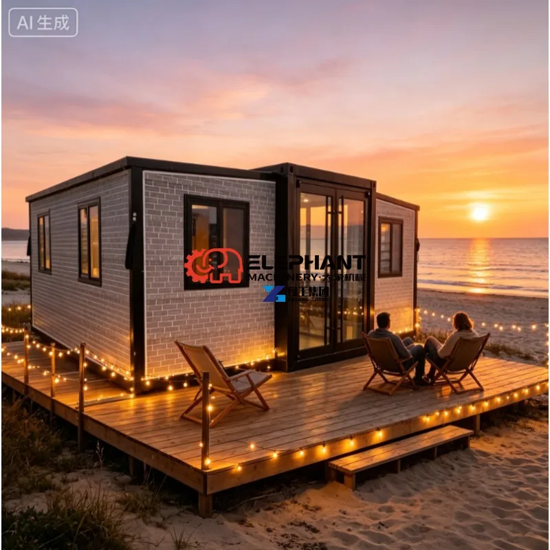 40ft Portable Prefab Tiny Home for Sale Container Modular House with 2 Bedroom 1 Fully Equipped Bathroom & Kitchen for Family