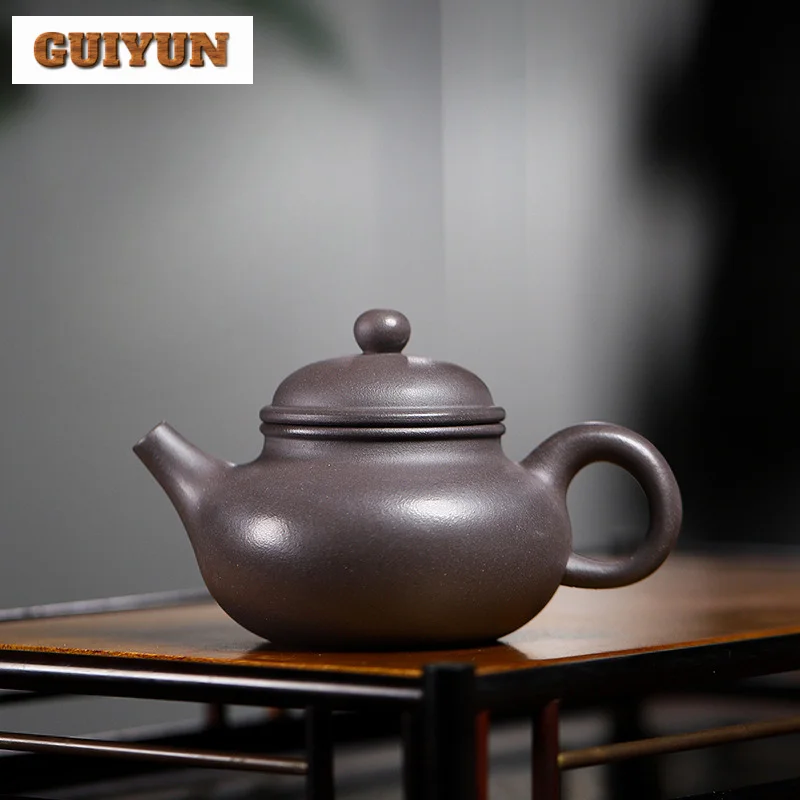 

160ML Classic Yixing Purple Clay Teapots Artists Handmade Open Sky Pot Raw Ore Mud Tea Brewing Kettle Zisha Tea Set Drinkware