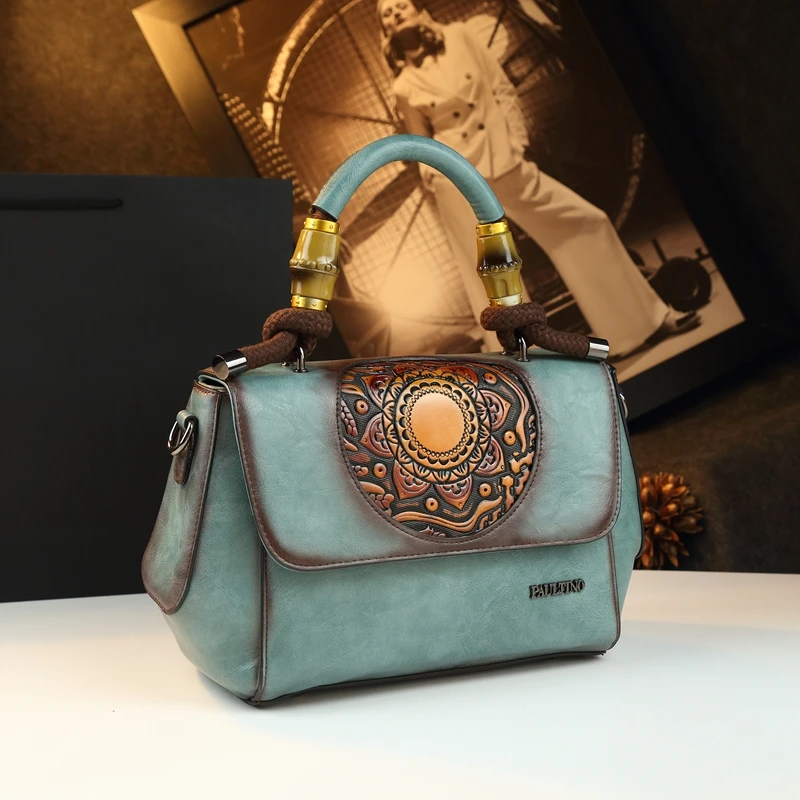 

Новинка 2023 года, кожаная женская сумка в стиле ретро, сумка подмышки, натуральная кожа, пеньковая веревка, ручные сумки через плечо с тиснением двойного назначения