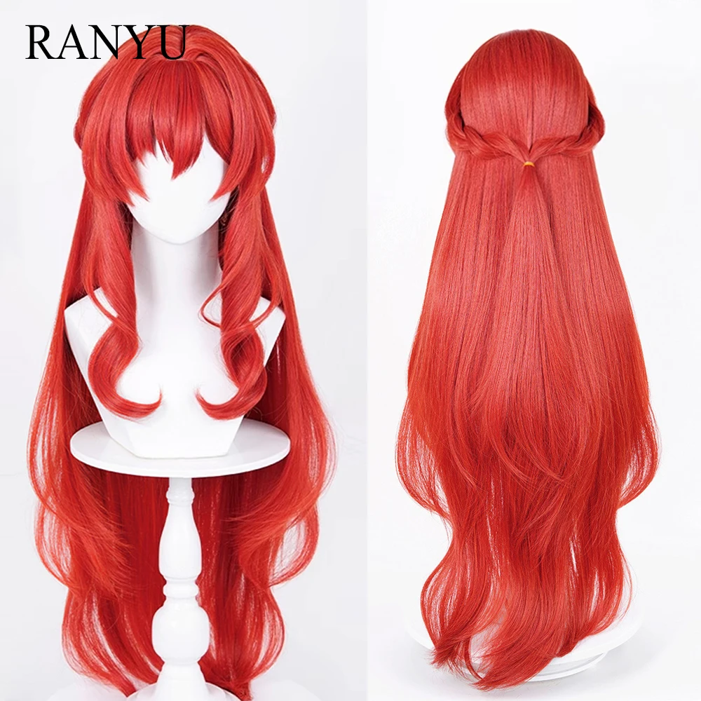 

Honkai Star Rail Tribios Wig Long Straight Synthetic Red Fluffy Game Cosplay Heat Resistant Wig for Daily Party
