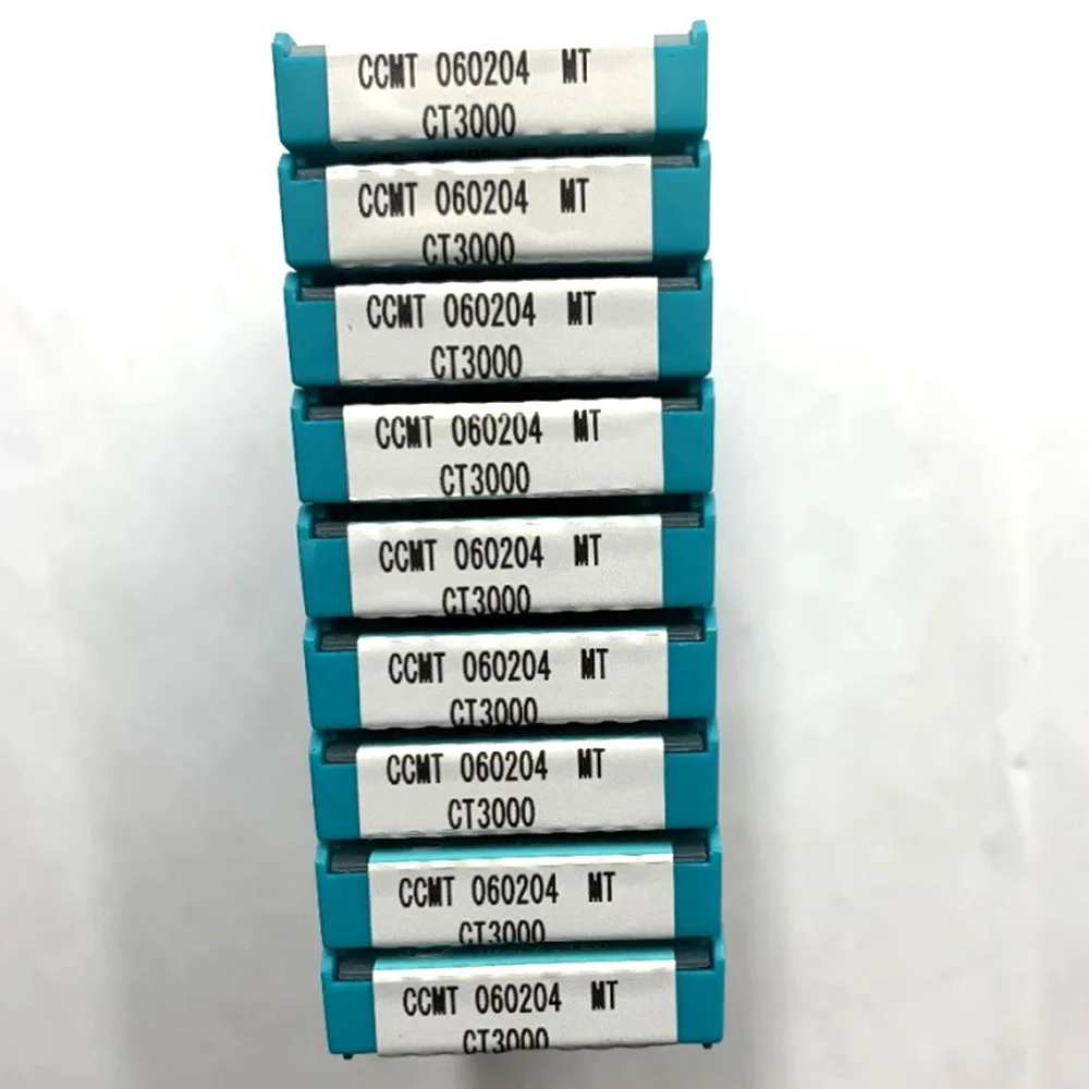 Original เครื่องกลึงโลหะ CCMT060202FA CCMT060204FG CCMT060204MT CCMT060208PC CT3000 TT9080 TT8020 คาร์ไบด์แทรกเครื่องมือทํางาน