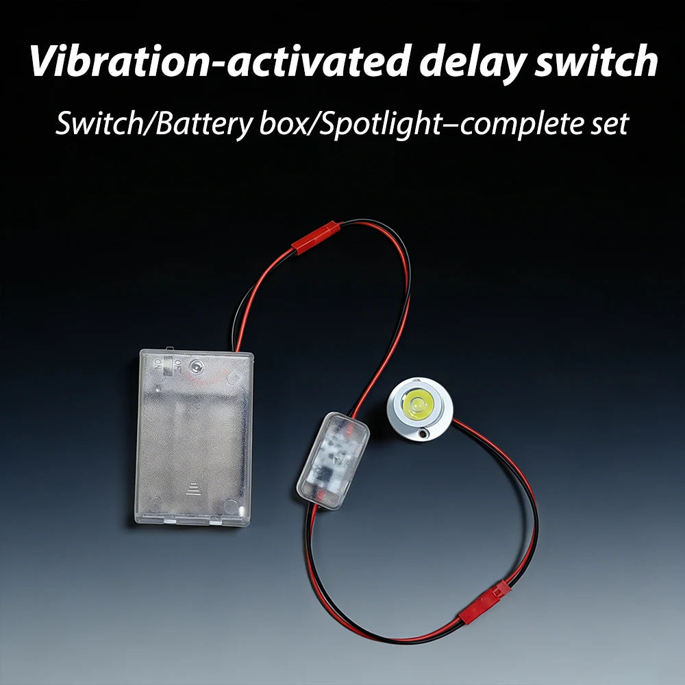 Vibration Activated 5V LED Spotlight,with Battery Box,for DIY Display Showcase Vibration-activated light with delayed off