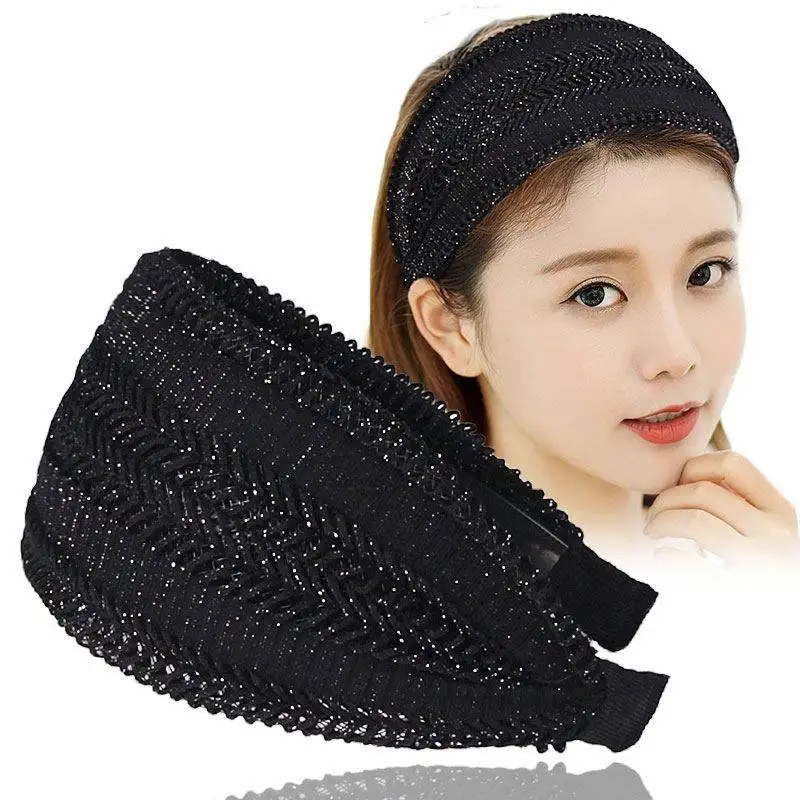 

Fashionable Wide Hairband for Women Anti-Slip Toothed Hair Clip Hollow out Design White Hair Cover Trendy Headwear