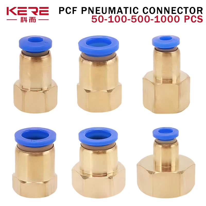 PCF Pneumatic Quick Connector Air Fitting 4 6 8 10 12mm Hose Tube Pipe 1/8