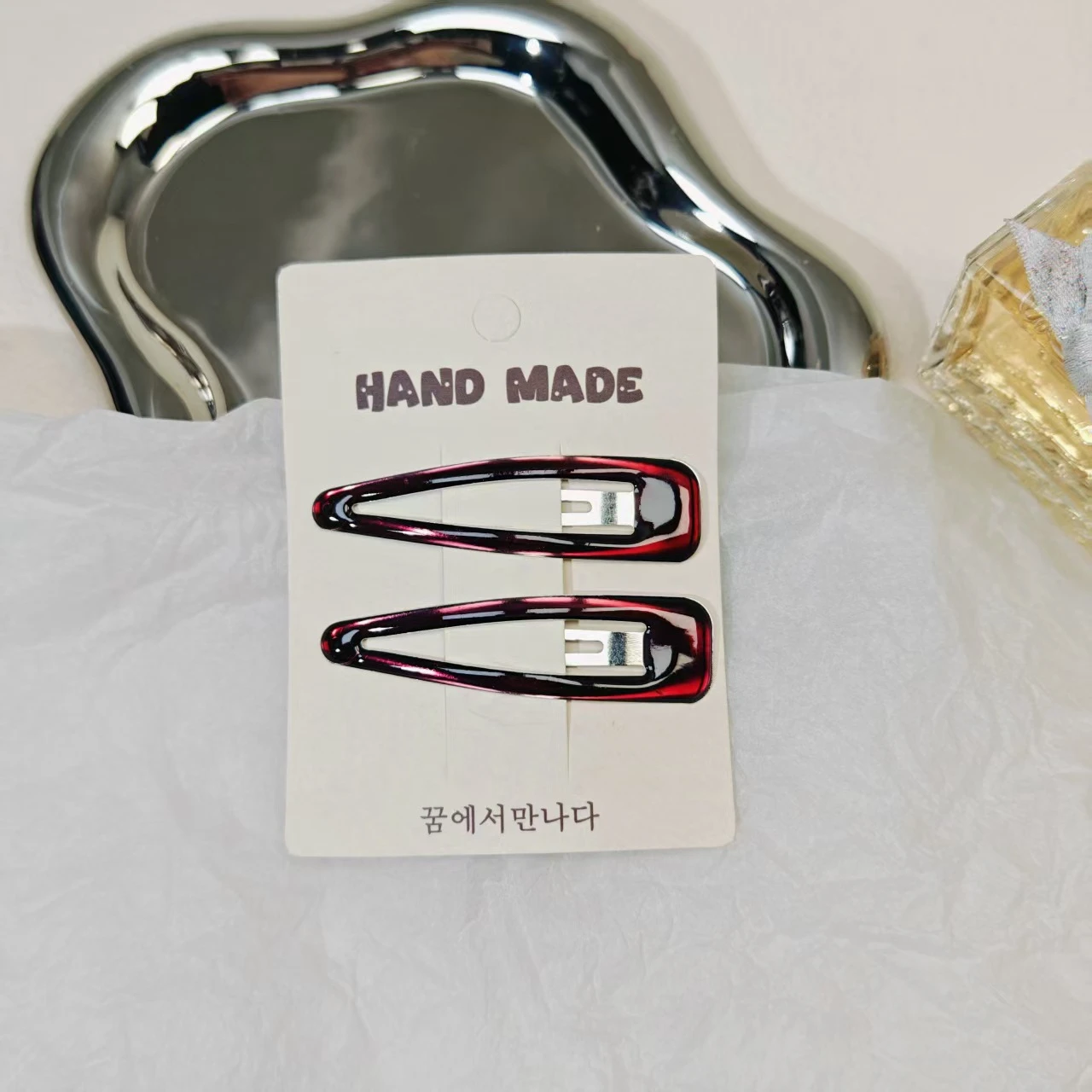 New Children's Fashion Simple Color Dripping Oil Water Drop BB Clip Bangs Sweet and Spicy Hairpin Edge Clip