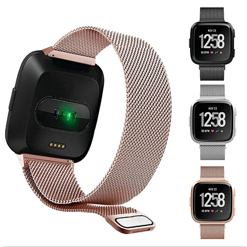 Milanese Loop Strap For Fitbit Versa 2 3 4 Lite Metal Band Replacement Bracelet For fit bit Sense 2 Watchband Correa