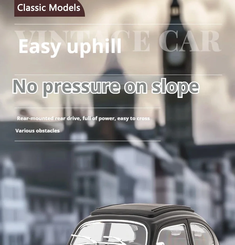 1/16 Full Scale Klassisches RC Auto D62mini Fernbedienung Auto Retro Käfer 1950 Klettern Fahrzeug Simulation Modell Spielzeug Für Kinder – Detail 8