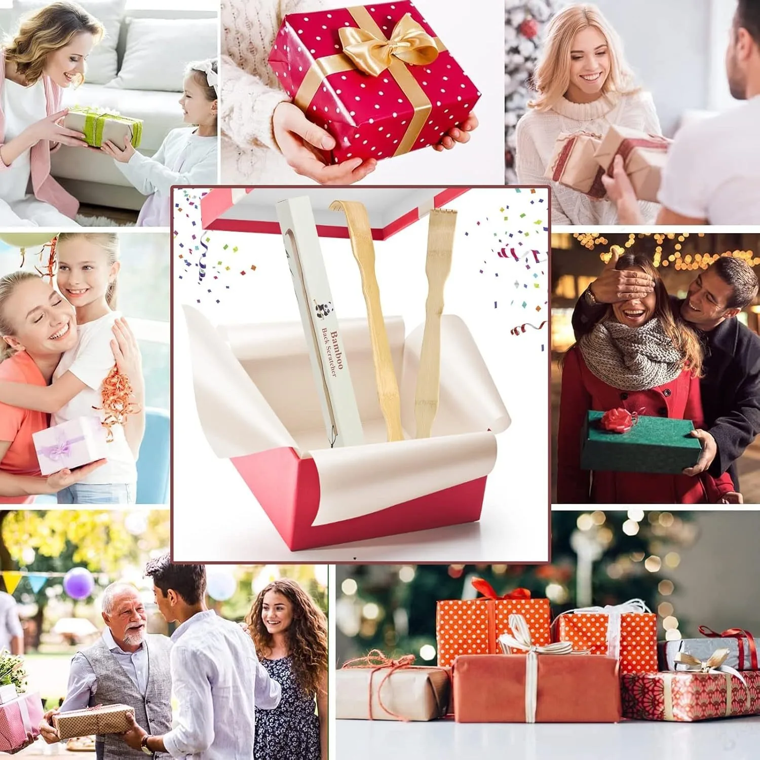 3 pack Bamboo Back Scratcher,100% Natural Bamboo Back Scratchers For Itching Relief,Strong & Sturdy