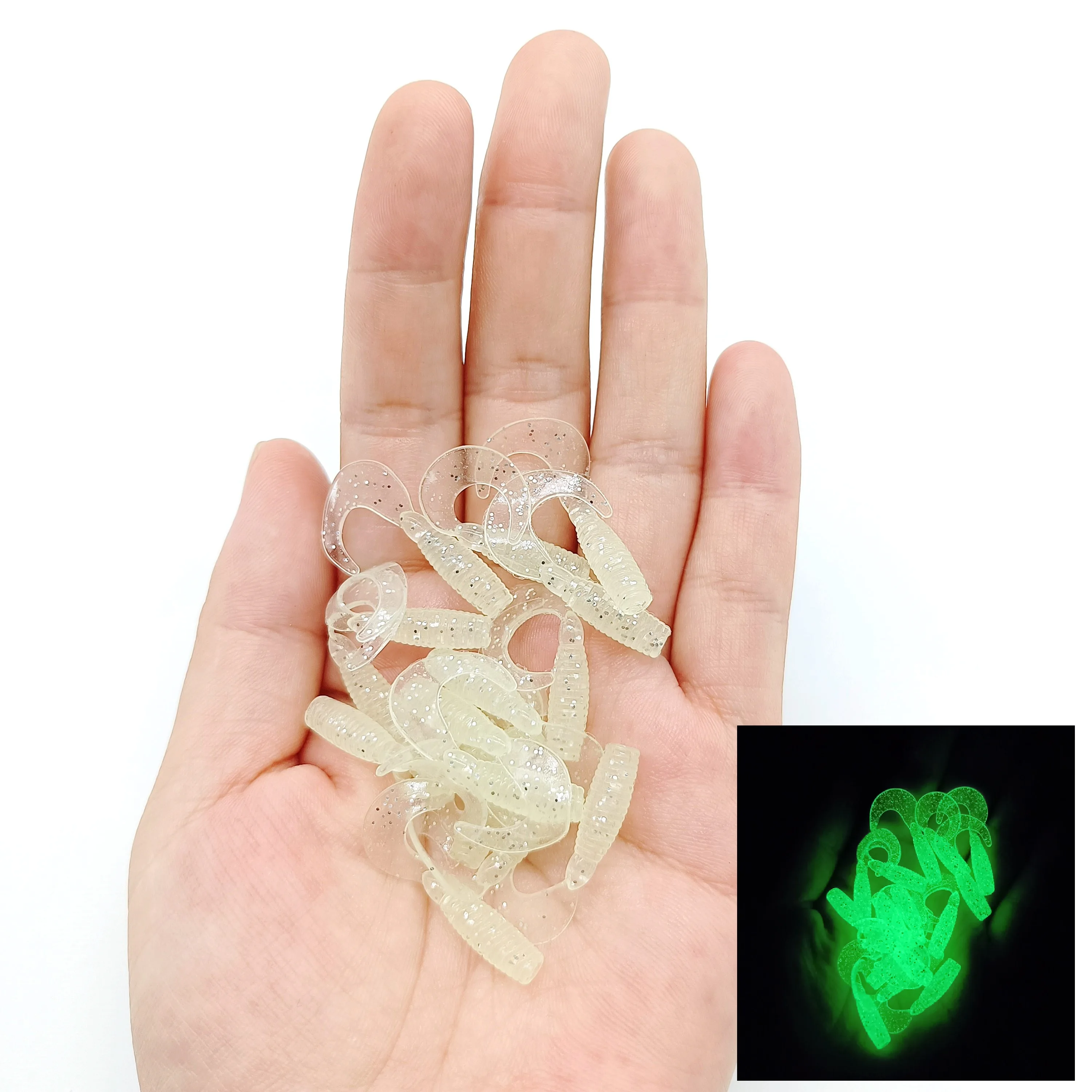 DUODUOYU 10PCS Mini Soft Fishing Lure Silicone Bait 0.4g/30mm Artificial Swimbait Jig Wobbler Bass Bait Fishing Tackle