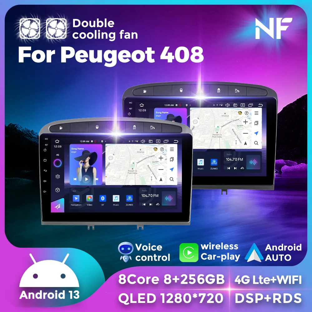 

256GB ROM Android 13 Auto Radio For Peugeot 308 308S PEUGEOT 408 2010-2016 AI Voice Smart Multimedia Player 2Din CarPlay GPS