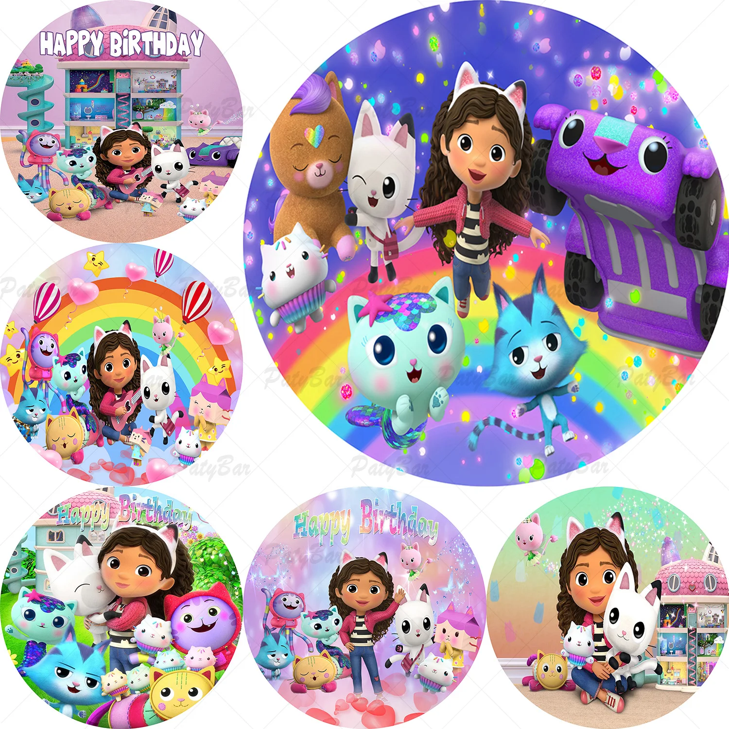 Round Gabby Dollhouse Backdrop Baby Shower Birthday Party Ph