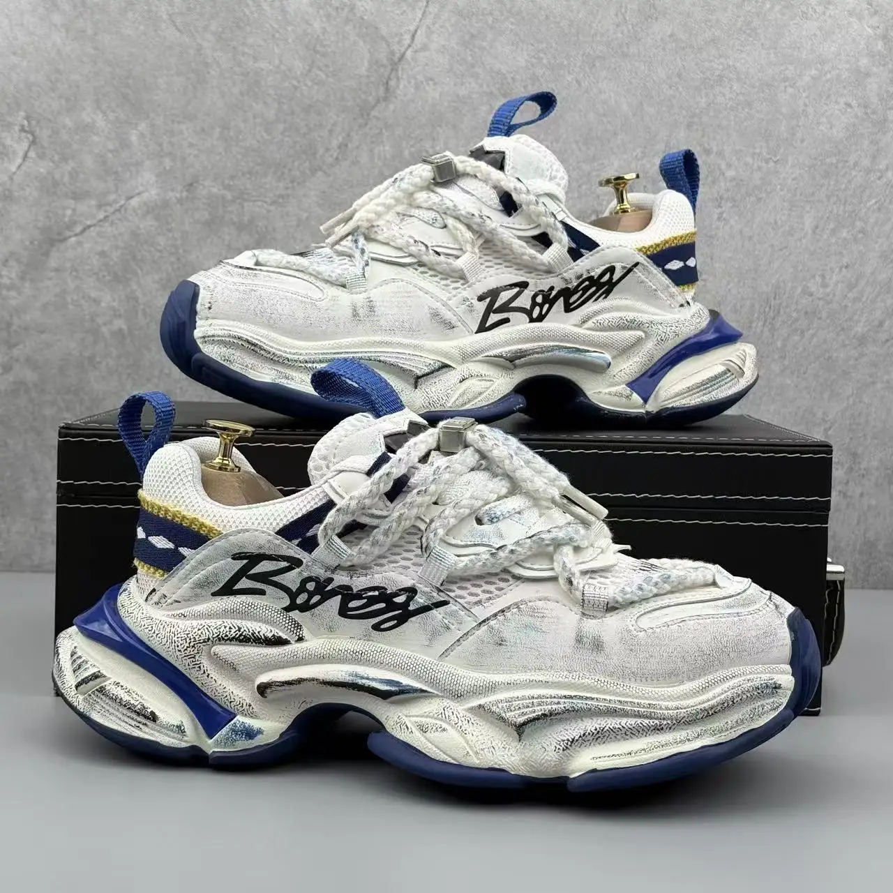 

Men's Retro Sport oes Autumn Faion Brand High-End Casual Running oes Anti-Slip Heightening Dad Trendy oes