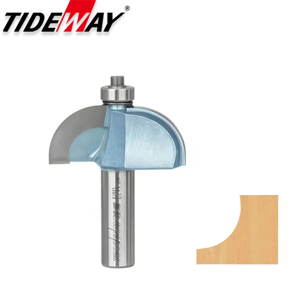 Tideway Industrial Grade Chamfer router bit With Ball Bearing Cove Milling Cutter 1/4 1/2 Inch Shank  Cove Edging Cutter For MDF