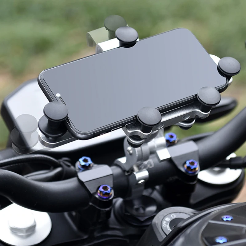 오토바이 전화 홀더 고품질 합금 오토바이 전기 자전거 휴대 전화 홀더 댐퍼 Motos 네비게이션 브래킷