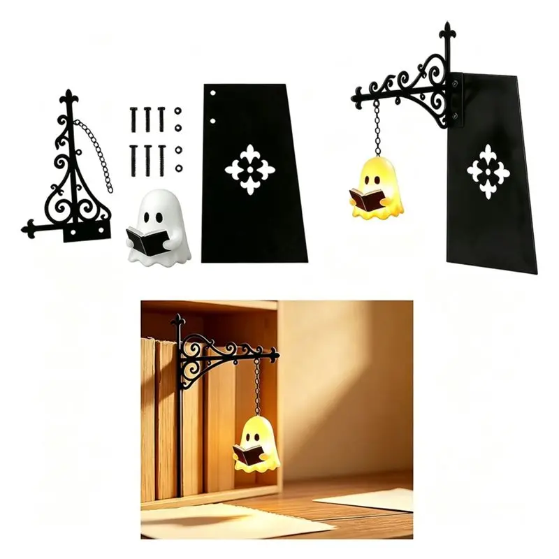 PZHI-Decorative Bookshelf Lighting Library Lantern With Warm LED Nightlight Bookshelf Lamp For Literary Lovers