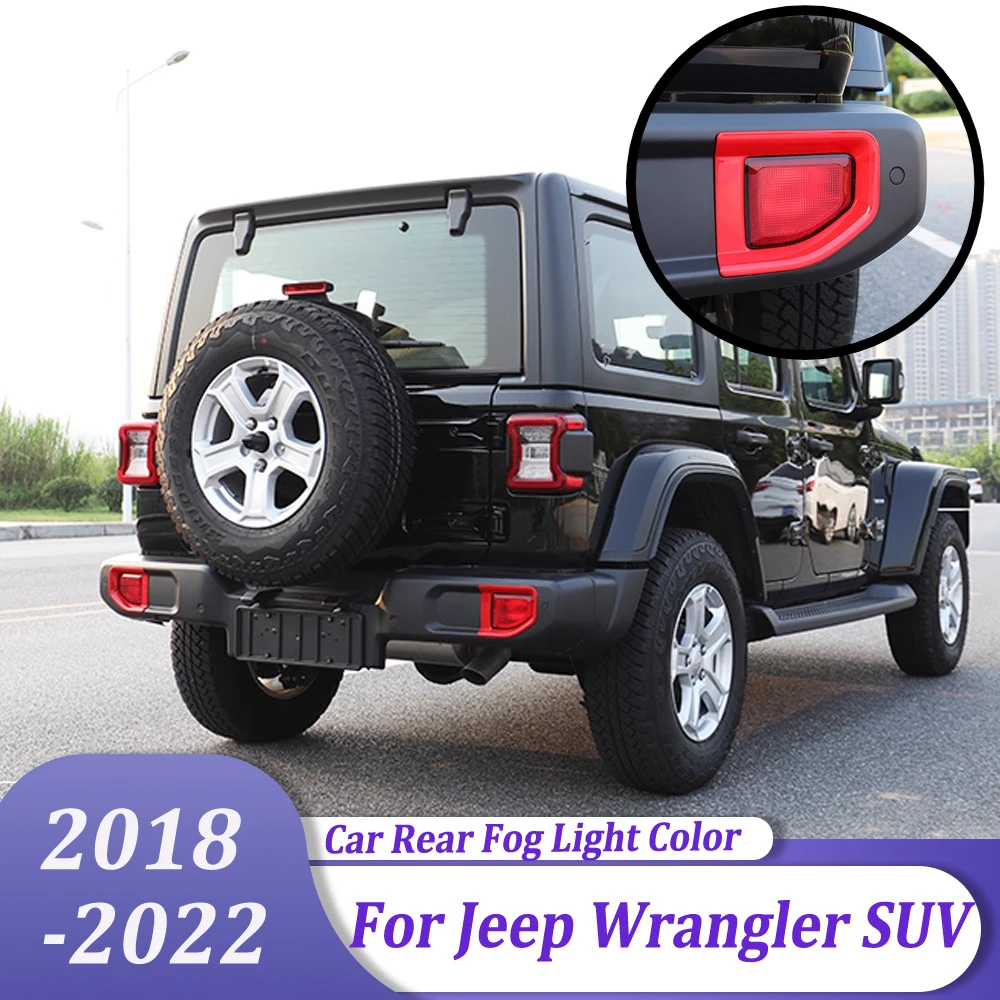 

ABS Chrome Rear Fog Light Lamp Cover Trim Sticker Exterior Auto Accessories For Jeep Wrangler SUV 2018 2019 2020 2021 2022