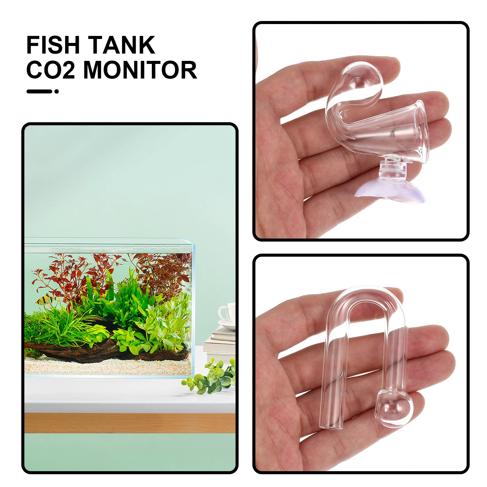 

2 Pcs CO2 Monitor Aquarium Accessories Tests & Equipment Potassium Tank Glass Supplies Water Tester Oxide Fish