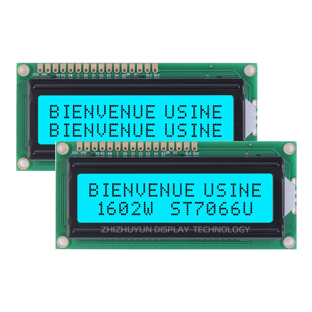 Modulo Display europeo a temperatura larga 1602W ad angolo completo BTN pellicola nera STN schermo LCD ad alta cornice da 12Mm schermo ad alta luminosità