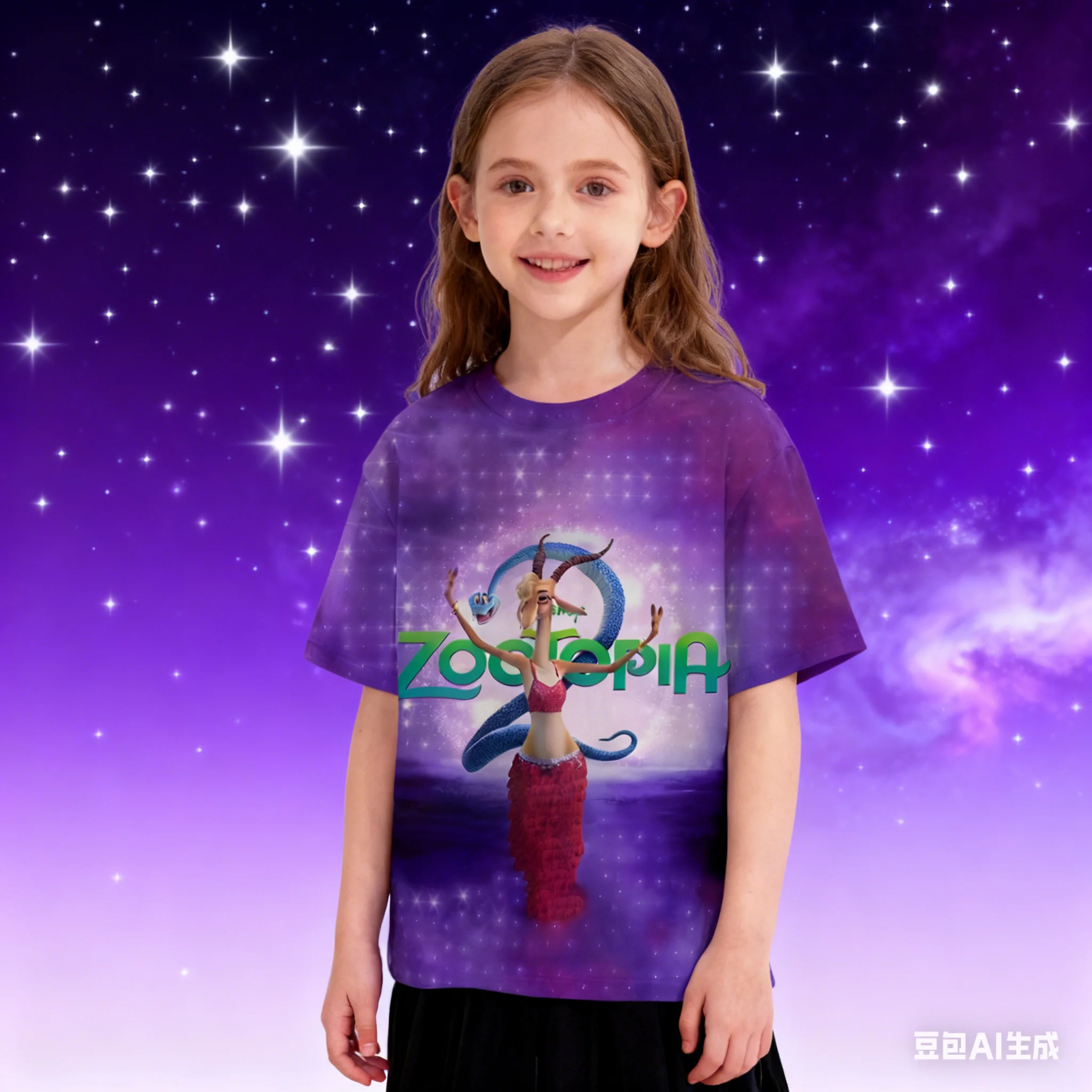 تي شيرت كاجوال للأطفال للصيف والخريف - طباعة ديزني زوتوبيا 2 غزال، ناعم وصديق للبشرة، مثالي للطبقات أو الملابس الخارجية #1