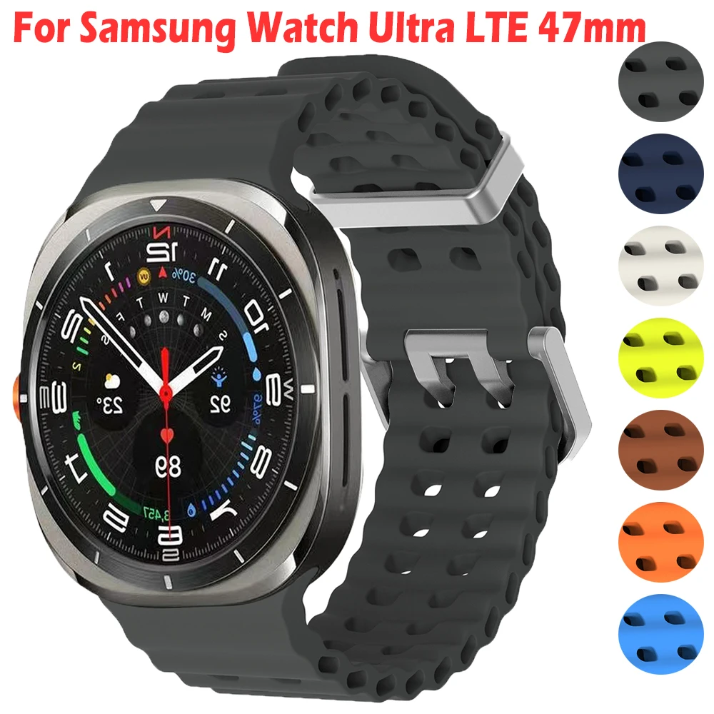 For Samsung Watch Ultra 47mm Ocean Band Silicone Bracelet For Samsung Galaxy Watch Ultra LTE 47mm Sport Watchband Accessories