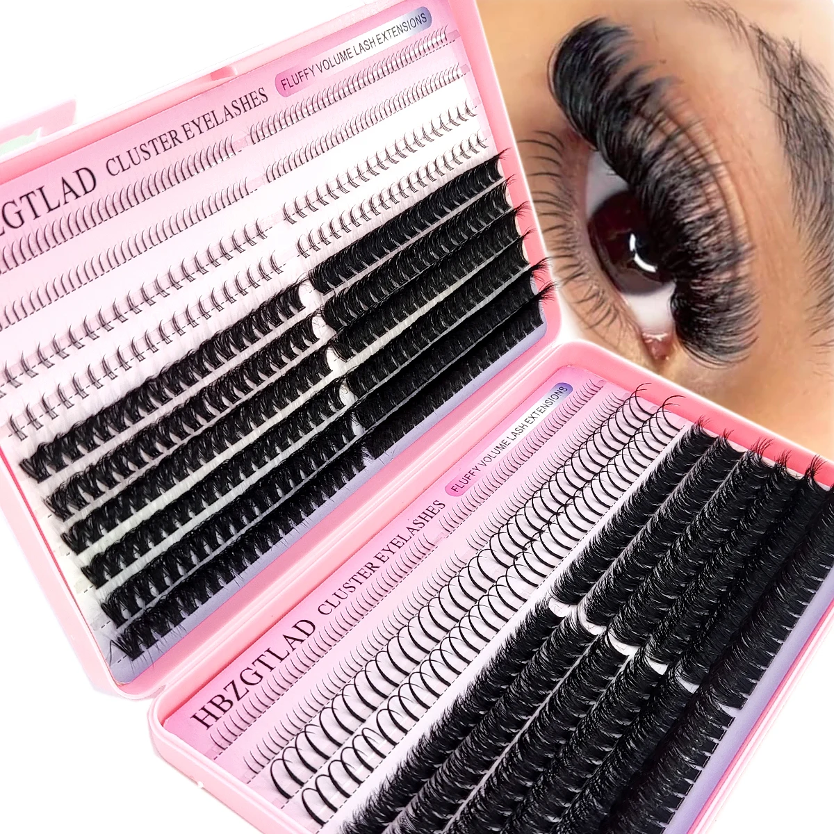 60D-100D bottom and pointed thick eyelash laser cluster volume single laser cluster extended pointed laser cluster DIY fairy eye