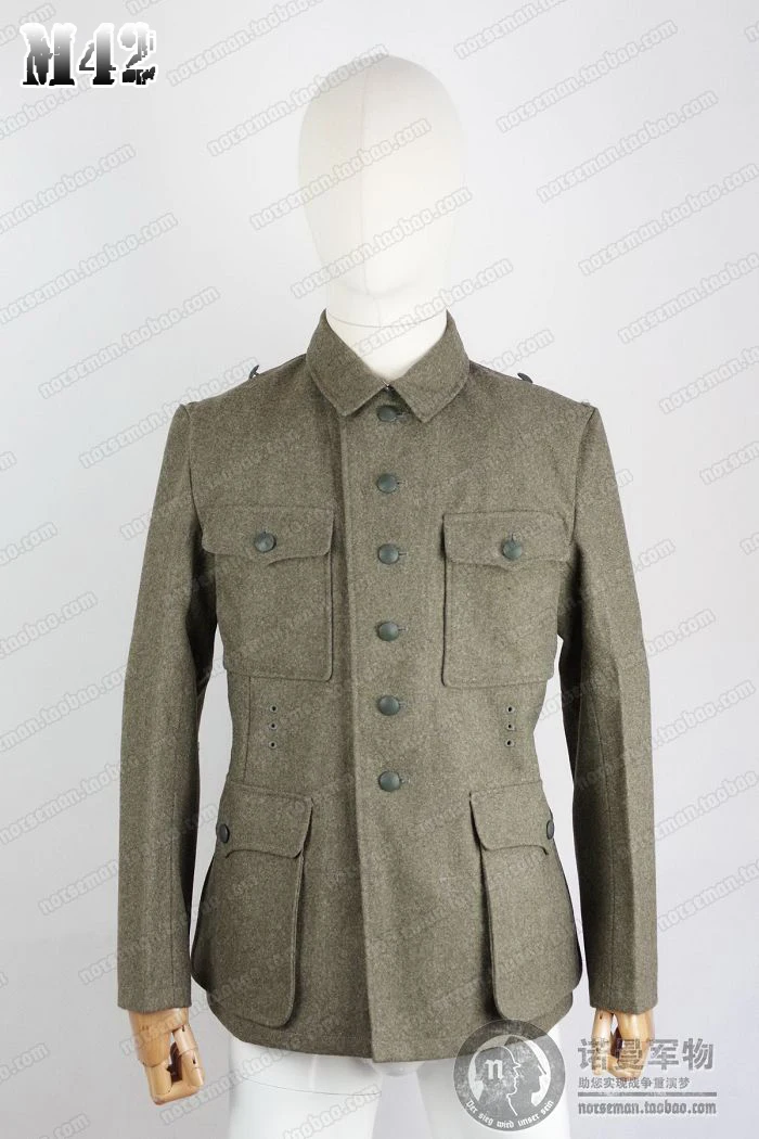 الاستنساخ تأثيري الألمانية WH M42 هير EM Fieldgrey الصوف Feldbluse الميدان بلوزة دعوى سترة مع الكتف الأشرطة والسراويل #2