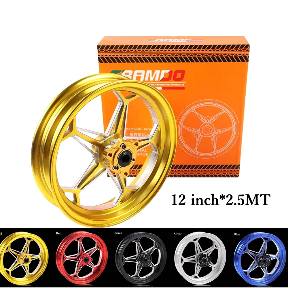 Motorcycle Electric Car Universal Modify CNC 12*2.5 in Aluminum Wheels Front Wheels Rims For Niu N1S/NQI/UQI/U+B RSZ M3 Or More