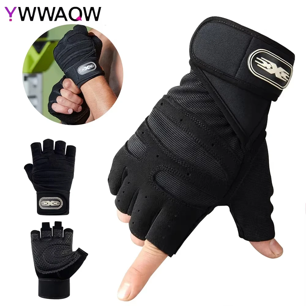 Gym Gloves for Men Women Fitness Weight Lifting Wristband Gloves Body Building Training Sports Exercise Cycling Glove Shockproof