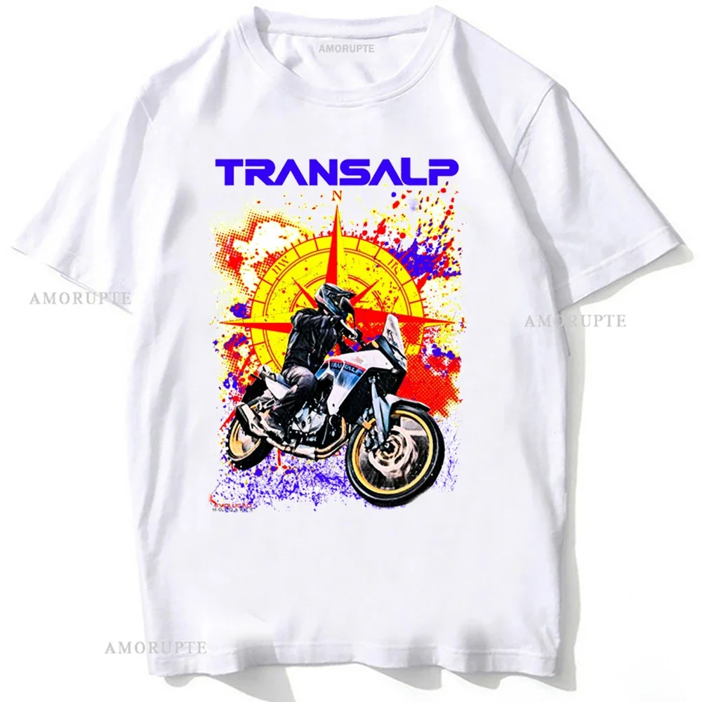 Transalp XL750 Motorcycle Mountain Adventure Riding T-Shirt Men Short Sleeve Moto Sport Hip Hop Boy Casual White Tees Mans Tops