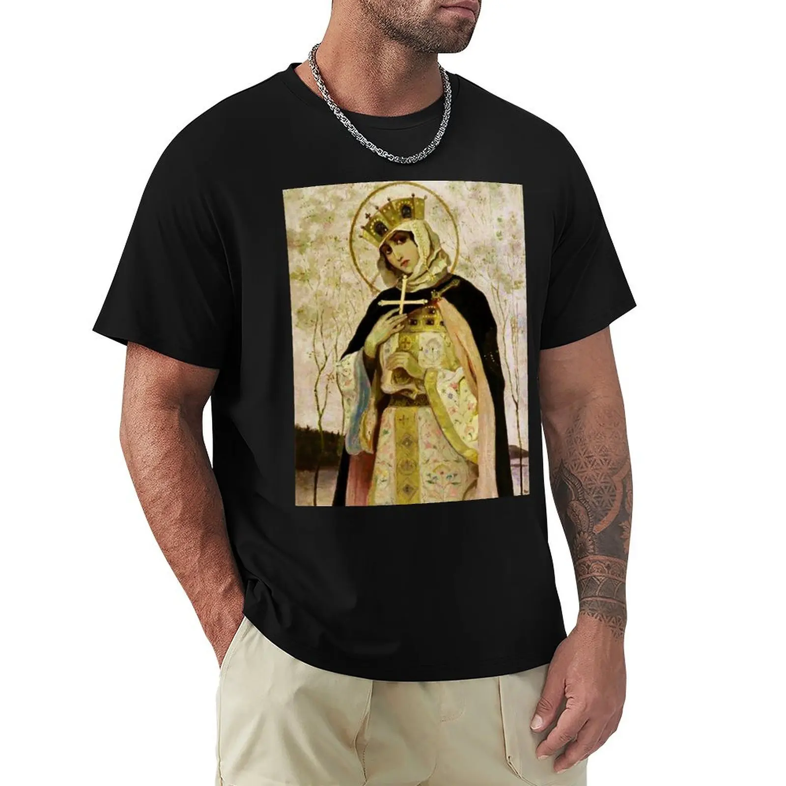 “St Olga” by Mikhail Nesterov T-Shirt t shirts with prints T-Shirt