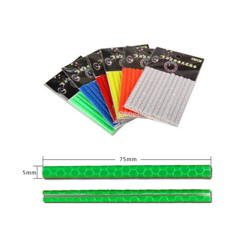 12 PCS / Bag Bicycle Bike Wheel Spokes Reflective Sticker Tube Warning DIY Cycling Reflector Reflective 7cm Fast Shipping