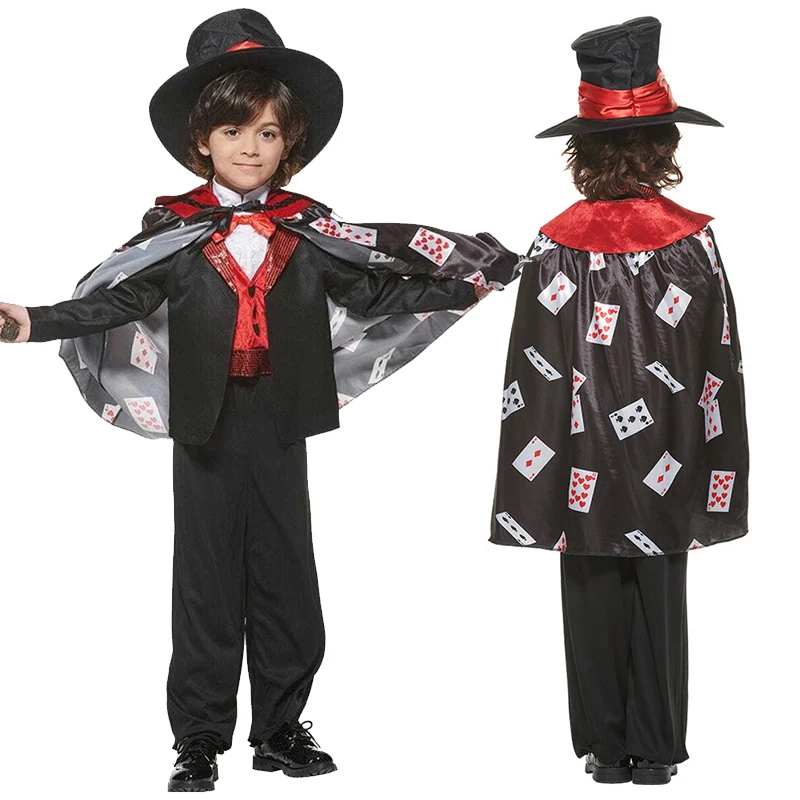 Disfraz de Mago para Niños, Uniforme de Mago para Halloween, Disfraz para el Día Mundial del Libro, Traje de Mago o Hechicero para Niños