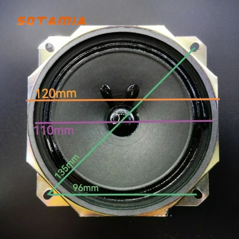 

SOTAMIA 1 шт. 4,5-дюймовый полнодиапазонный динамик 6 Ом 6 Вт полный бумажный конус/бумажный бассейн тканевый край домашний умный электронный динамик для органов