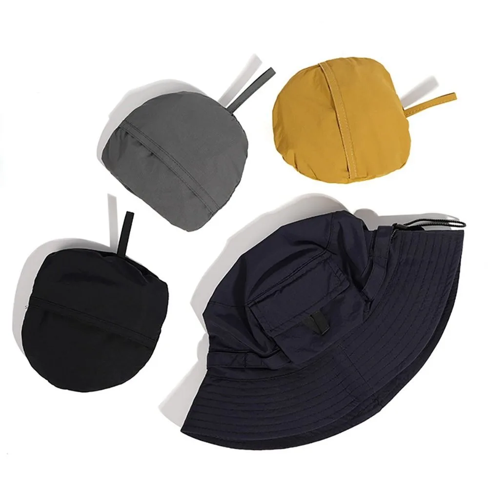 New Trendy Bucket Hat Anti-Sun Adjustable Sunscreen Hat Breathable Waterproof Fisherman Hat Summer