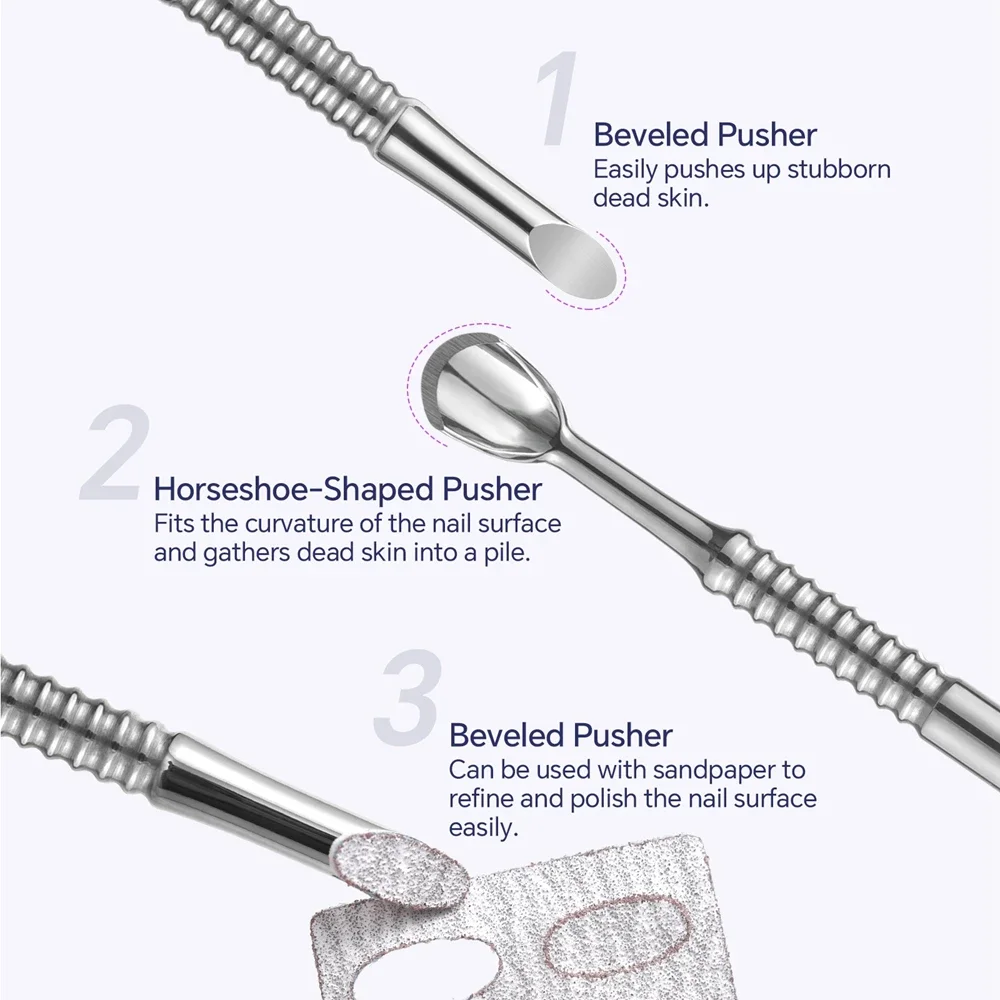 1 قطعة مزدوجة نهاية انتهازي للبشرة الفولاذ المقاوم للصدأ مسمار عمليات تجميل الأظافر مزيل مانيكير العصي مسمار أدوات الرسم بشرة الأظافر انتهازي