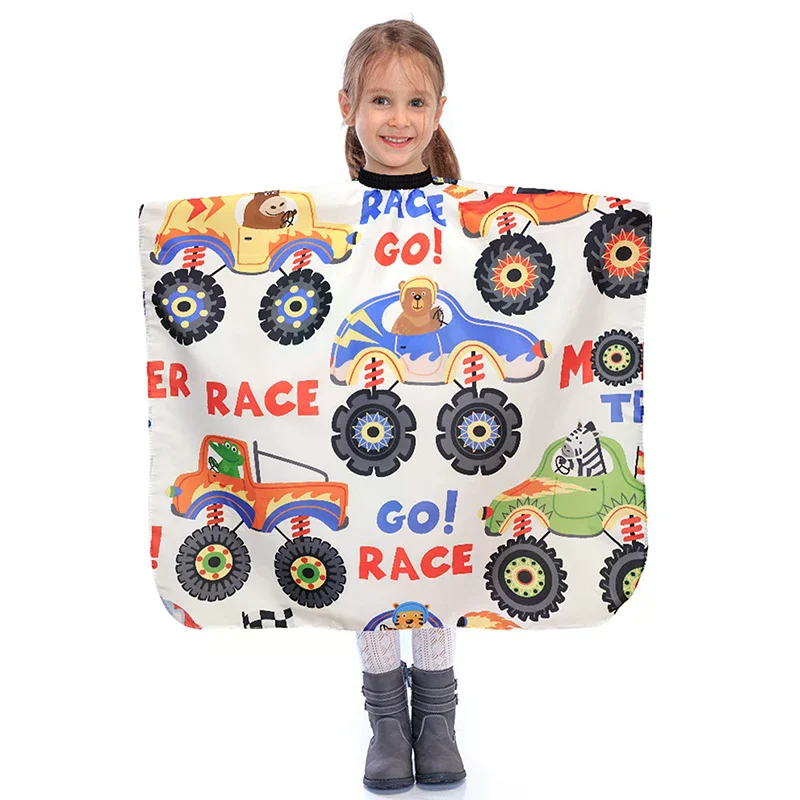 

Kids Cartoon Car Haircut Hairdresser Professional Hair-Cut Salon Barber Wrap Cutting Gown Hair Care Styling Supplies