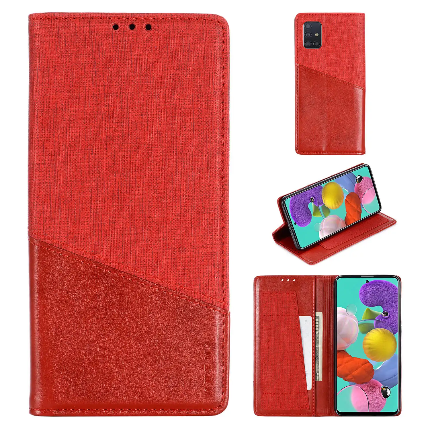 

MUXMA Splicing Leather Case for Galaxy A12 A13 A14 A15 A22 A23 A25 A31 A32 A33 A34 A35 A41 A42 A54 A55 A73 Magnetic Flip Cover