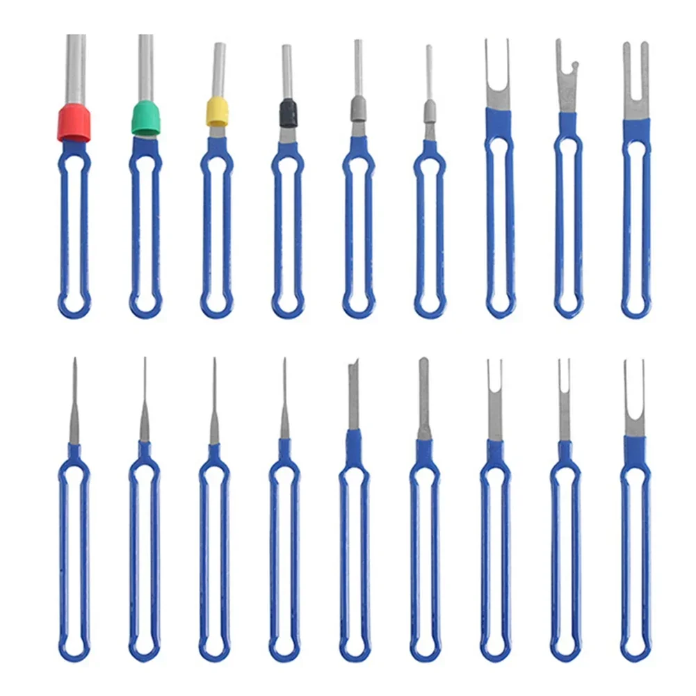 18Pcs Car Terminal Removal Tool Kit Depinning Tool Electrical Connector Pin Removal Car Stylus Wiring Crimp Connector Puller