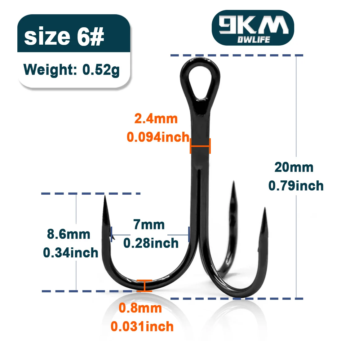 9KM DWLIFE 9KM Angeln Drillinge High Carbon Stahl Brabed Triple Haken Angelhaken auf Harten Köder Salzwasser Angeln Zubehör 9