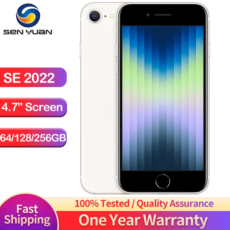 

Apple iPhone SE 2022 se2022 SE3 4.7" 4G RAM 64GB/128GB/256GB ROM A15 Bionic Chip 12MP Camera Fingerprint Original Unlocked Phone