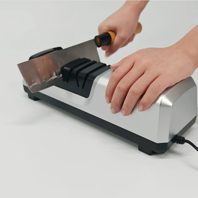 

Электрическая точилка для ножей, инструмент для быстрой заточки, перезаряжаемая нескользящая накладка, портативная кухонная точилка для лезвий с 2 режимами