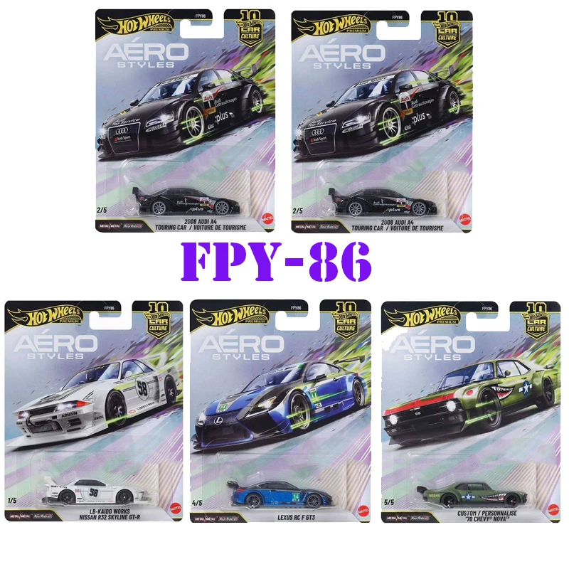 Hot Wheels Culture Aero Style Toy Boy Diecast 1:64 Nissan R32 Skyline GTR S15 Audi A4 Touring Lexus Chevy Modelo de Vehículo